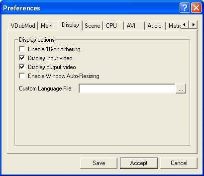 Preferences - Display